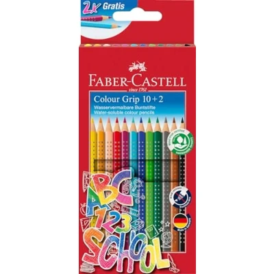 Imagen de FABER CASTELL 201585 Juego de lápices colores, 12 piezas, solubles en agua, irrompibles, para niños y adultos