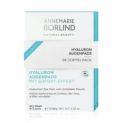Imagen de ANNEMARIE BÖRLIND Almohadillas de ácido hialurónico para los ojos con efecto instantáneo (12 x 2 unidades) en paquete XXL contra las primeras arrugas y líneas, hidratación intensiva,