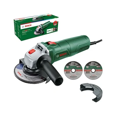 Imagen de Bosch Amoladora Pequeña UniversalGrind 750 125, W, con 2 Discos de Corte Recto y 1 Disco Amolado, para Amolar, Cortar, Cepillar Lijar, en Embalaje Cartón, Edición Amazon