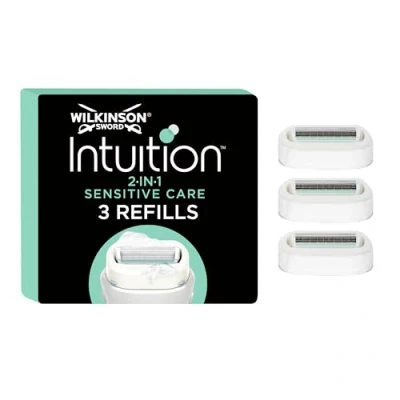 Imagen de Wilkinson Sword Intuition Sensitive Care Pack de 3 Recambios con Bandas Protectoras E Hidratantes Aloe Vera, Vitamina y B5
