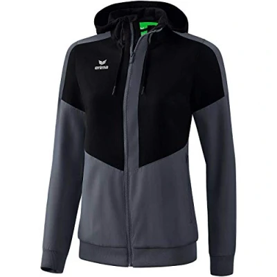 Imagen de ERIMA Squad Track Top Tracktop con Capucha, Women&#039;s, Negro/Slate Grey, 34