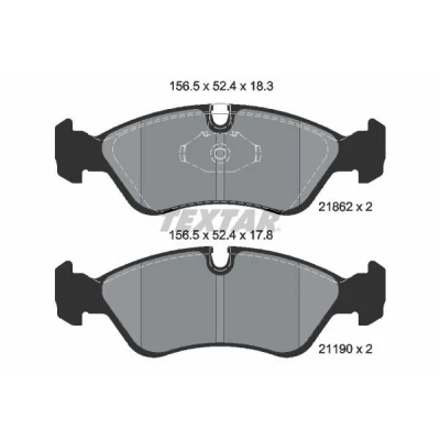 Imagen de TEXTAR 2186201 Juego de pastillas freno preparado para indicador desgaste OPEL: Astra F CC, Calibra A, Berlina, DAEWOO: Lanos Hatchback