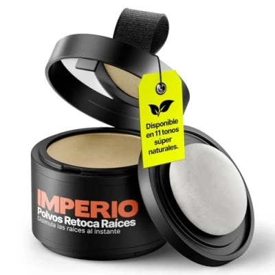 Imagen de Retocador de raíces en polvo IMPERIO Corrector capilar para densificar el cabello mujeres y hombres, maquillaje resistente al agua cubrir 4 g (rubio medio)
