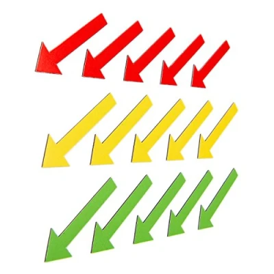 Imagen de SMILEYBOARD 15 flechas magnéticas de 6 cm, color rojo, amarillo y verde, para presentaciones, oficina hogar