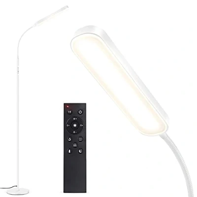 Imagen de OUTON Lámpara de pie LED 12W, Regulable moderna cuello cisne, 4 Temperatura Color, Control Remoto y Táctil, Iluminación tareas para leer Sala estar Dormitorio Oficina