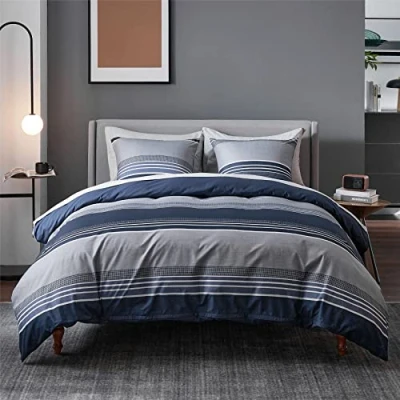 Imagen de BEDSURE Ropa de Cama 135 x 200 cm, Funda nórdica 2 Piezas, Juego Azul Microfibra con Almohada 80 Certificado Öko Tex