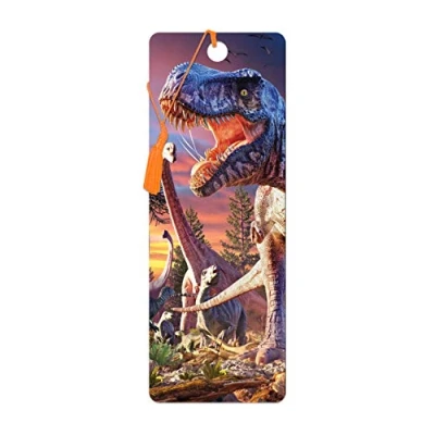 Imagen de 3D LiveLife Marcapaginas Ataque del T Rex de Deluxebase. Un marcapáginas dinosaurios con lenticular e ilustraciones licencia reconocido artista David Penfound