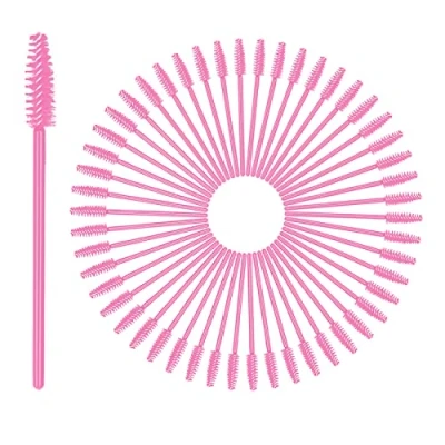 Imagen de zoerbufan Desechables Cepillos de Pestañas 50 unids,Rimel Cepillos,Cepillos Cejas,Brocha para Extensiones (Rose)