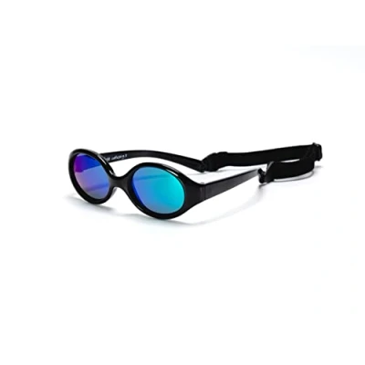 Imagen de Kiddus Gafas de Sol Polarizada para bebé, niño y niña. A partir 0 meses. Filtro Solar UV400. 100% Protección Negras con espejo verde