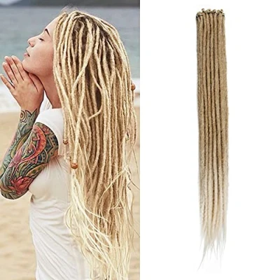 Imagen de Dsoar Extensiones de Rastas Sintéticas Delgadas 0,6cm Hechas A Mano 20 Pulgadas Hebras Pelo Ganchillo Trenzas Largas Estilo Hip Hop Cabello Suaves