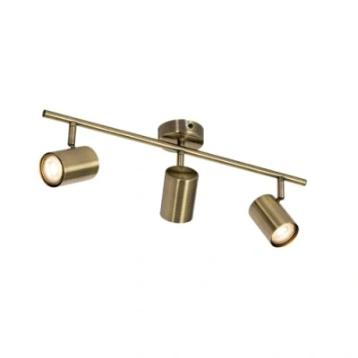 Imagen de Qazqa Foco moderno bronce inclinable 3 luces Jeana Acero Alargada Adecuado para LED Max. x 35 Watt