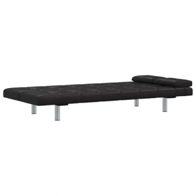 Imagen de vidaXL Sofá Cama Reclinable Cojines Madera Cuero Sintético Sillón para Dormir