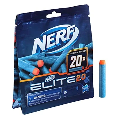 Imagen de Nerf Pack de Repuesto 20 Dardos Elite 2.0 Incluye Oficiales, Compatible con Todos los lanzadores