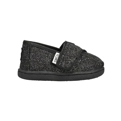Imagen de TOMS Niñas Tiny Glitter Alpargata Mocasines Planos, Negro, 24.5 EU