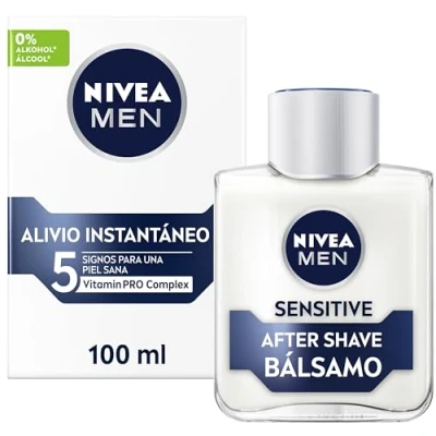 Imagen de NIVEA MEN Sensitive bálsamo After Shave (1 x 100 ml), para el cuidado de la piel sensible, anti irritaciones con 0% alcohol calmar al instante