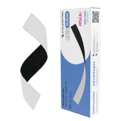 Imagen de STALEKS PRO 50 pcs Recambio fundas de limas doble cara. PapmAm MIX. Para base lima recta. Expert. Granos 100/180