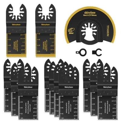 Imagen de shirylzee herramienta multifunción hoja de sierra oscilante, 13piezas oscilante universal accesorios kit para plástico,madera, metal, Fein, Dremel, Bosch, Makita, Dewalt