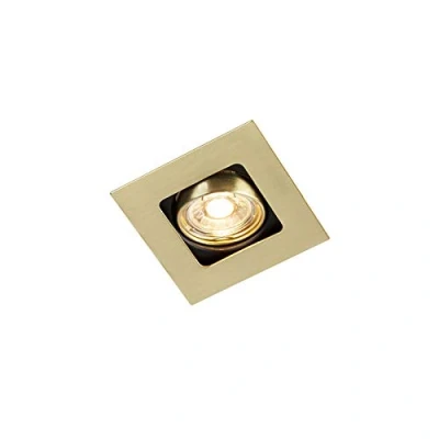 Imagen de QAZQA Art Déco Foco empotrado cuadrado oro/latón orientable ARTEMIS Acero Cuadrada Adecuado para LED Max. 1 x 50 Watt