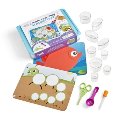 Imagen de Learning Resources Bandeja sensorial para diseñar Tus Propios Juegos, Juego con Piezas Sueltas, Juguetes desarrollar motricidad Fina niños de 3 años, bandejas sensoriales Tapa