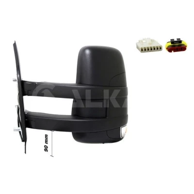 Imagen de espejo retrovisor Alkar 9241250 izquierda eléctrico calefactable, con sensor de temperatura, gran angular, brazo largo espejo, convexo p