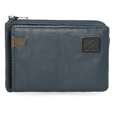 Imagen de Pepe Jeans Marshal Monedero con Tarjetero Azul 11x7x1,5 cms Piel