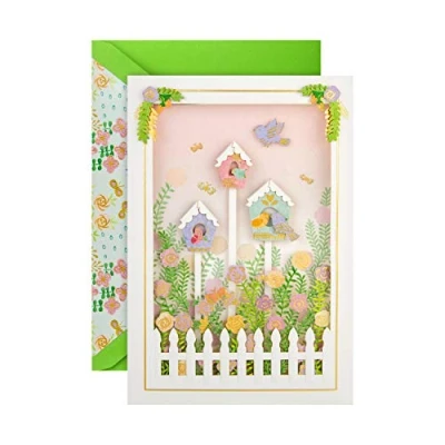 Imagen de Hallmark Tarjeta de felicitación para el día la madre, diseño 3D casas pájaros