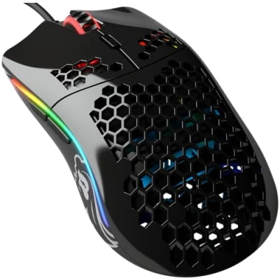 Imagen de Glorious gaming Model O (Pequeño) Ratón con cable 58 g superligero, diseño colmena, RGB, sensor Pixart 3360, ambidiestro, switches de Omron Negro brillante