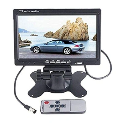 Imagen de BW TFT 7&quot; Color LCD con Soporte de Monitor Rotando para Camara Marcha atras Coche 2 Canales Entradas