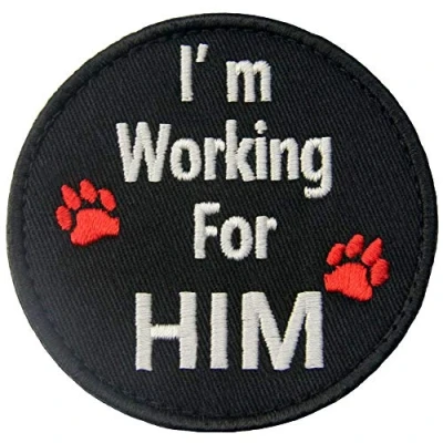 Imagen de Perro de servicio Estoy trabajando para el Chalecos/Arneses Broche Bordado Gancho y Parche bucle cierre