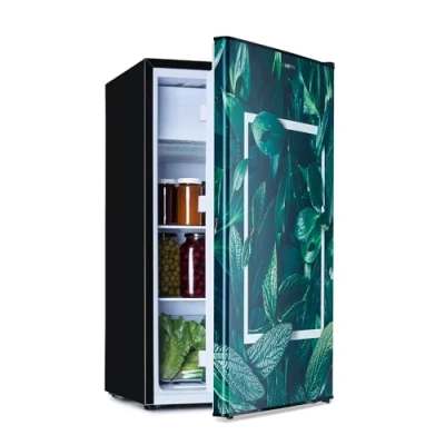 Imagen de Klarstein Nevera Pequeña Portátil con Congelador, Mini Frigorifico 79 l, Habitación, Oficina, Frigorificos Pequeños de Bajo Consumo, Neveras Pequeñas Silenciosas, Minibar 2 Estantes