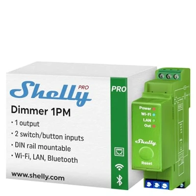 Imagen de Shelly Pro Dimmer 1PM Atenuador Inteligente Profesional De 1 Canal para Carril DIN Con Monitorización Del Rendimiento
