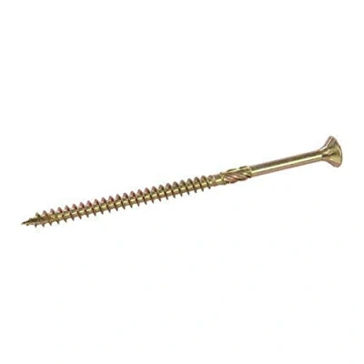 Imagen de Fixman 807713 Tornillos para Madera Aglomerada, Oro, 5 x 100mm, Set de 100 Piezas