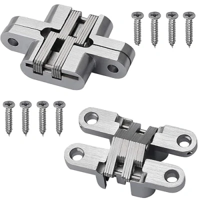 Imagen de Bisagras ocultas invisibles en cruz de 180 grados aleación zinc, bisagra oculta para herrajes muebles, puerta plegable (45 mm)