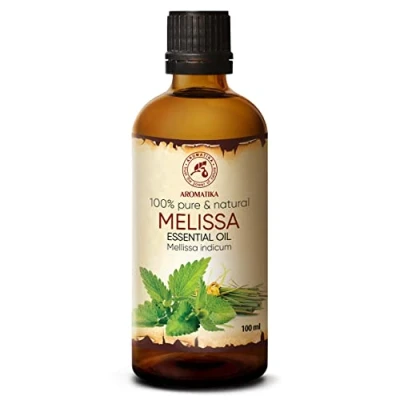 Imagen de Aceites Esenciales Melisa 100ml India Melissa Indicum 100% Puro y Natural para Dormir Aromaterapia Relajación Difusor de Aroma Lámpara aromática Essential Oil