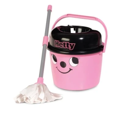 Imagen de Casdon Hetty Mop &amp; Bucket Toy Cleaning Set For Children Aged 3+, Features Hetty’s Cute Face Lots of Fun!, Pink, 15 x 19.1 17.9 cm