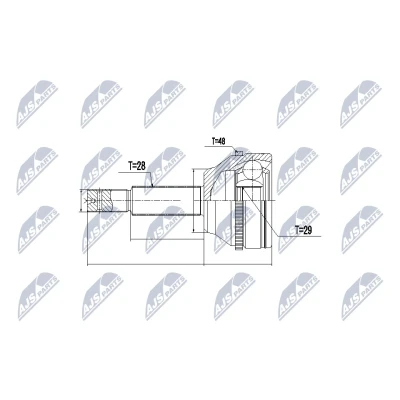 Imagen de NTY NPZ FR 033 Junta Homocinética lado de rueda FORD: Transit Mk6 Furgón