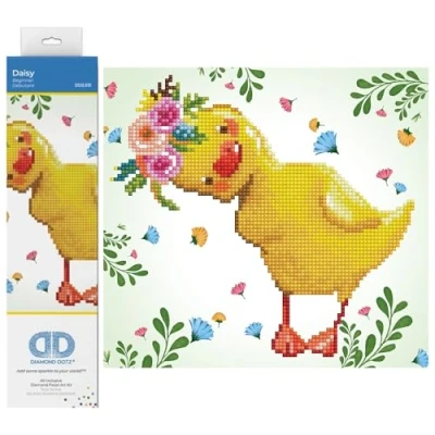 Imagen de DIAMOND DOTZ Painting, Beginner Kit de Pintura para Principiantes, DD3, Lona, Margarita, 25cm x 23cm