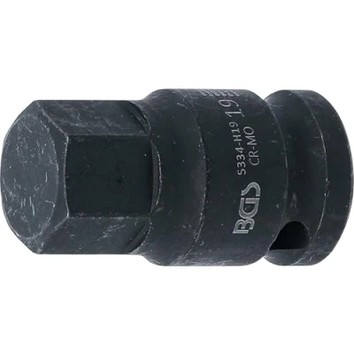 Imagen de BGS 5334 H19 Punta de vaso impacto entrada 12,5 mm (1/2&quot;) hexágono interior 19