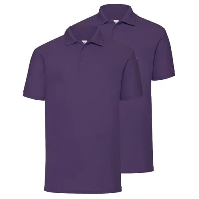 Imagen de Fruit of the Loom Pack doble 65/35 Polo + bolsa de deporte gratis MyShirt, Purple Myshirt Turnbag, L