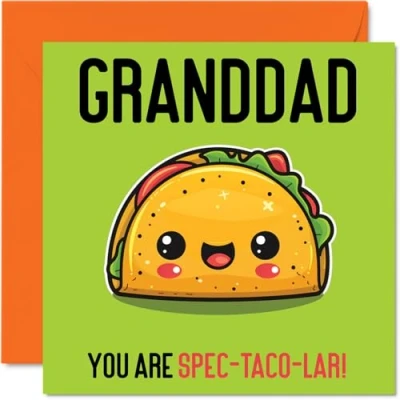 Imagen de tarjetas de cumpleaños para abuelo, Spec Taco lar, divertida tarjeta feliz abuelo parte nieto, nieta, regalos cumpleaños, felicitación broma 145