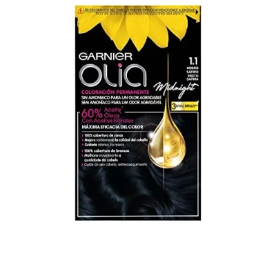 Imagen de Garnier Olia Coloración Permanente sin Amoniaco, con Aceites Florales de Origen Natural Tono Negro Zafiro 1.1