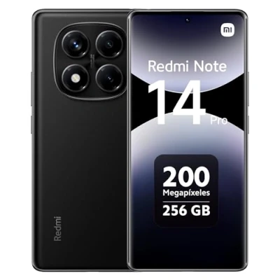 Imagen de Xiaomi Redmi Note 14 Pro Smartphone de 8+256GB, Pantalla 6.67&quot; AMOLED FHD+ 120Hz, MediaTek Helio G100 Ultra, cámara 200MP, TurboCharge 45W, 5500 mAh, Cargador no Incluido, Negro (Versión ES)
