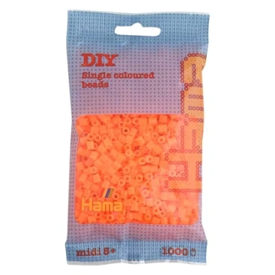 Imagen de DAN Import Hama Sachet 1000 perles N38 Orange néon Bolsa con Cuentas, Color Naranja, 3 cm 207 38