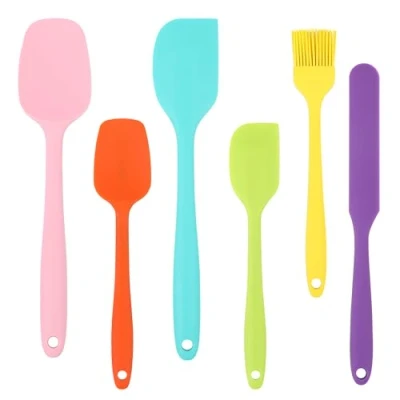 Imagen de Conjunto de 6 Espátulas Silicona Utensilios Cocina para Cocinar Pincel Cocina,Resistentes al Lavavajillas,para Ayudarte a Obtener Resultados Perfectos en Tu