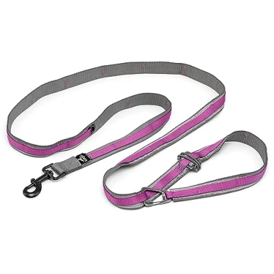 Imagen de Kurgo Quantum Correa 6 en 1, Manos Libres para Perro, de Cintura Correr, Running Ajustable, Reflectante Violeta