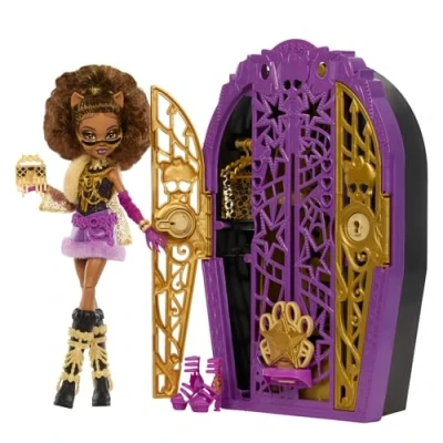 Imagen de Monster High Skulltimate Secrets Hauntlywood Mysteries Clawdeen Wolf Conjunto de muñeca y accesorios, con armario más 19 sorpresas mucho glamour, incluida ropa muñeca, JBG80