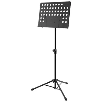 Imagen de Soporte de música orquestal World Rhythm para partituras altura ajustable con retenedores página y base trípode