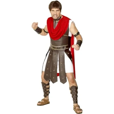 Imagen de Smiffys Disfraz de centurión, con toga y accesorios armadura para piernas, brazos, muñecas cuello