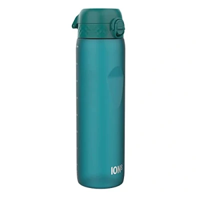Imagen de Ion8 Botella de Agua 1 Litro, 1000 ml, a Prueba Fugas, Fácil Abrir, Cerradura Segura, Asa Transporte, Apta para Lavavajillas, Sin BPA, Ideal Deporte y Gimnasio, Aguamarine