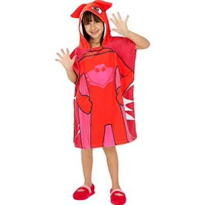 Imagen de Funidelia Toalla poncho Buhíta PJ Masks para niña Dibujos Animados, Gatuno, Buhita, Gekko Accesorios &amp; merchandising Regalos originales Navidad, cumpleaños y otras celebraciones Rojo